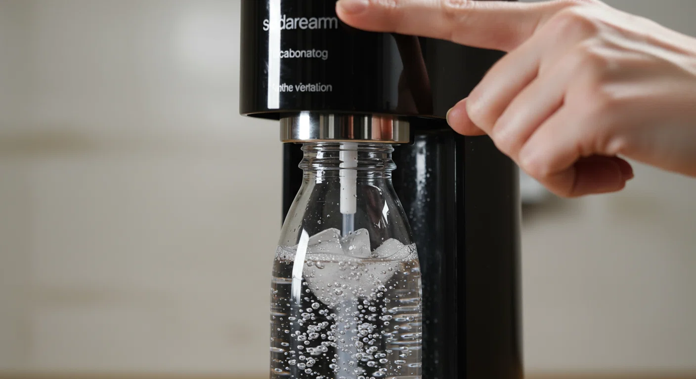 ソーダストリームで炭酸を注入している様子
