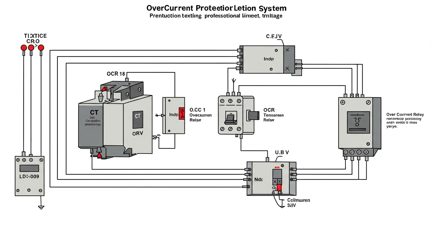 過電流保護システムの構成図(CT・OCR・CBの連携)