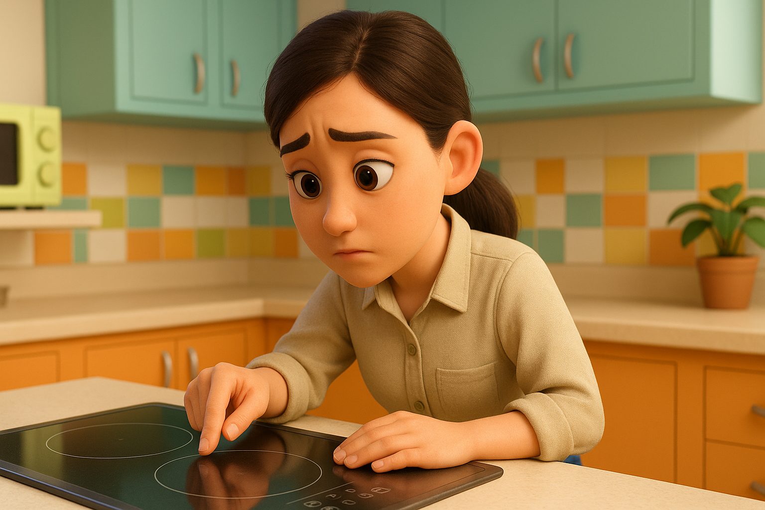 専門家がIH故障症状を診断している様子