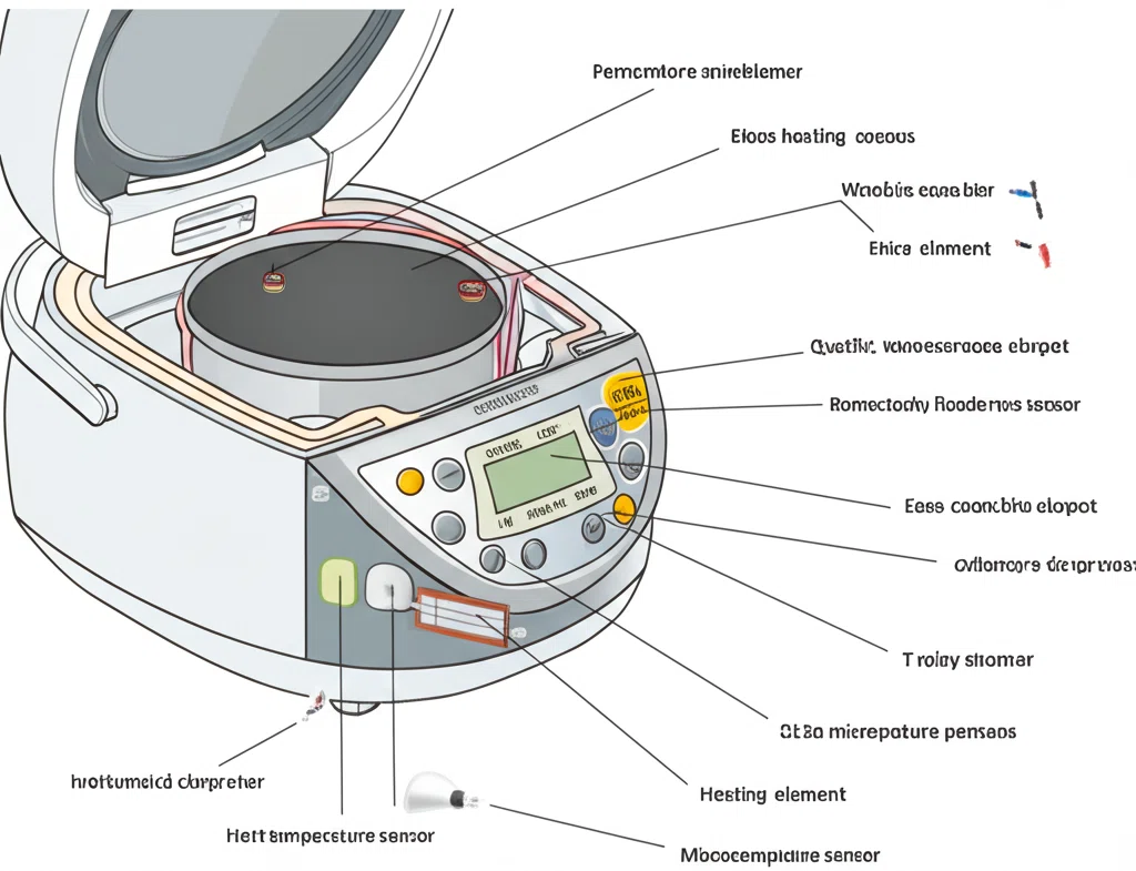 マイコン炊飯器の構造図